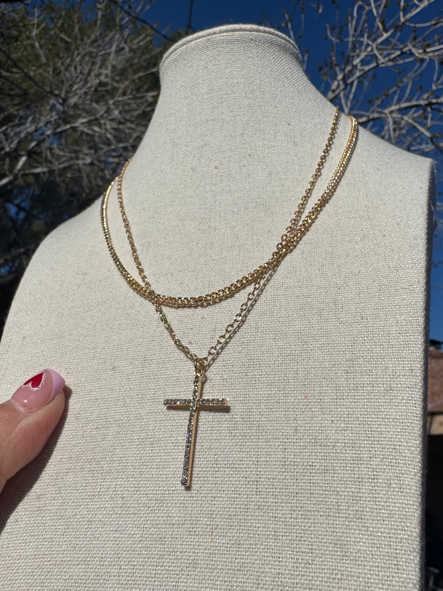 Stacked Cross Necklace