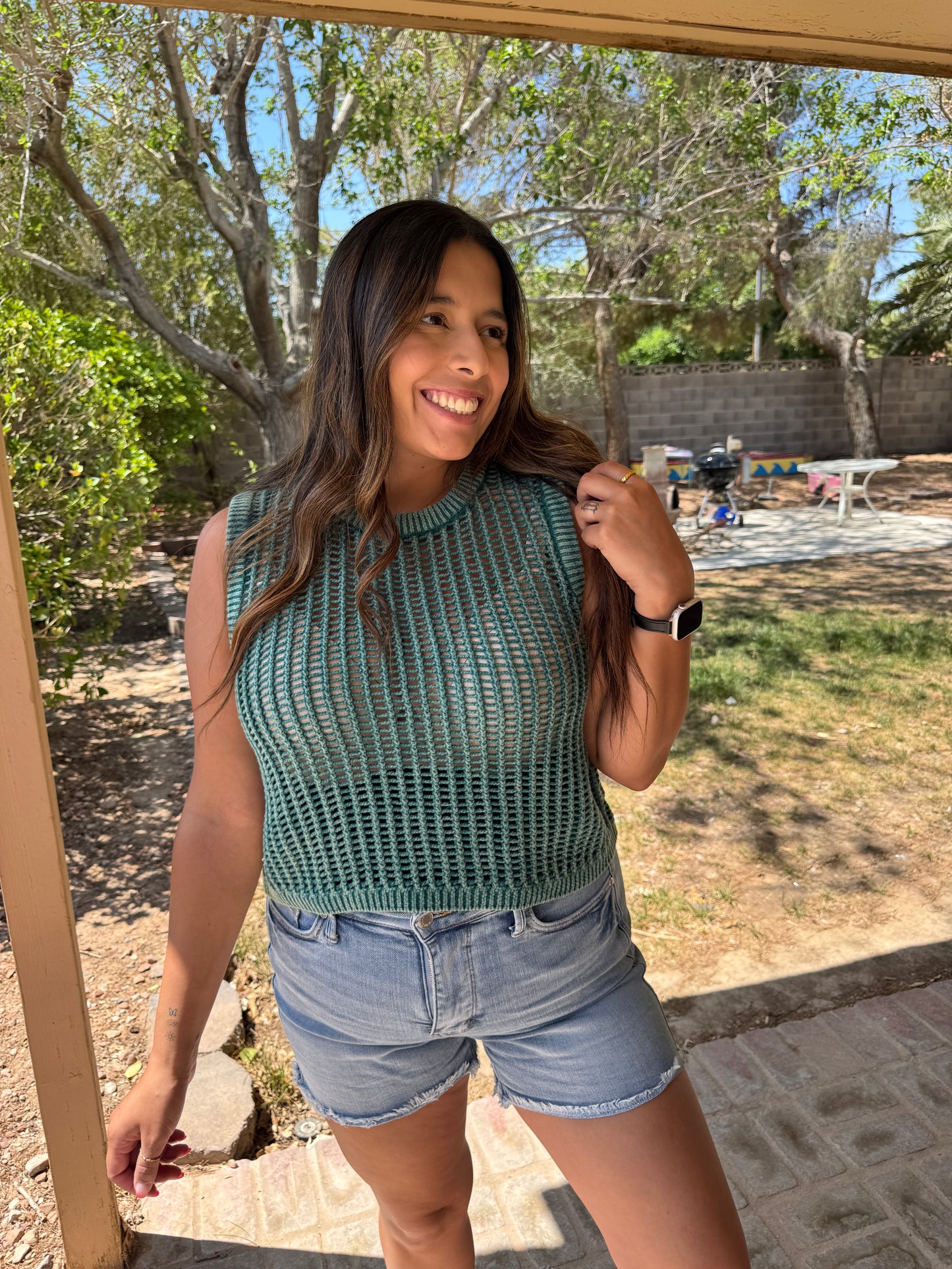 Brinley Fishnet Sweater Vest