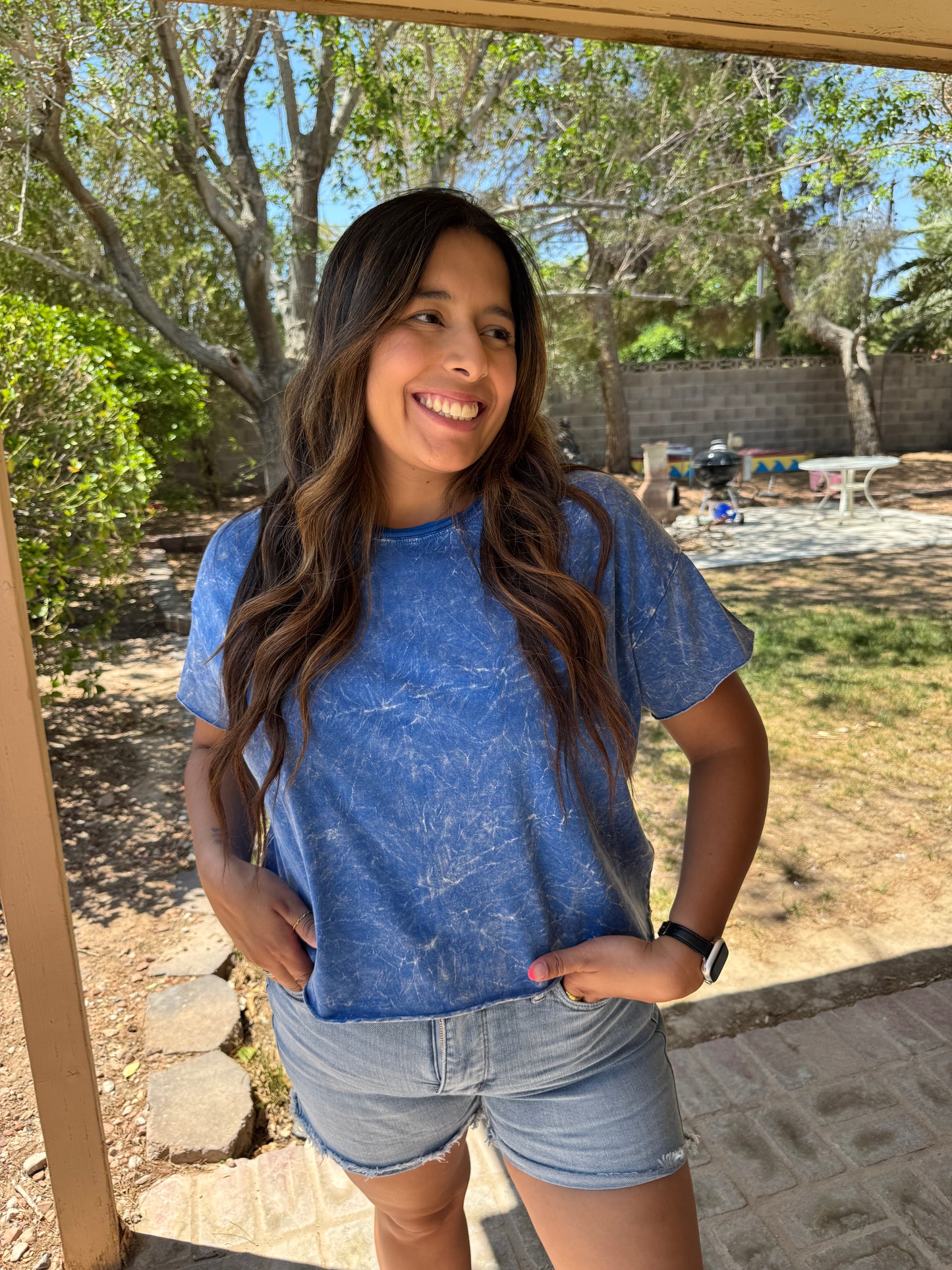Harmony Acid Wash Cropped Tee