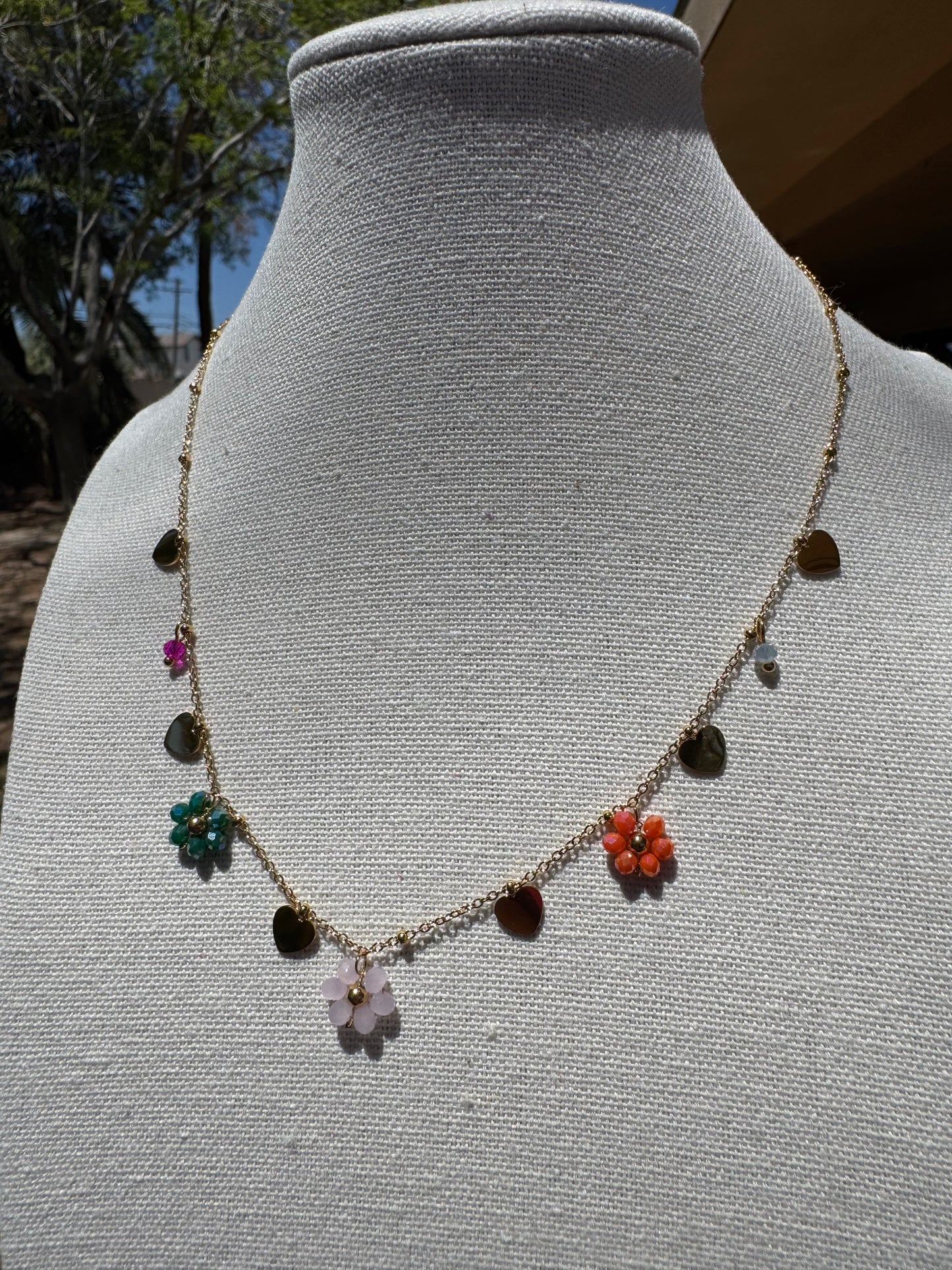 Daisy & Heart Necklace