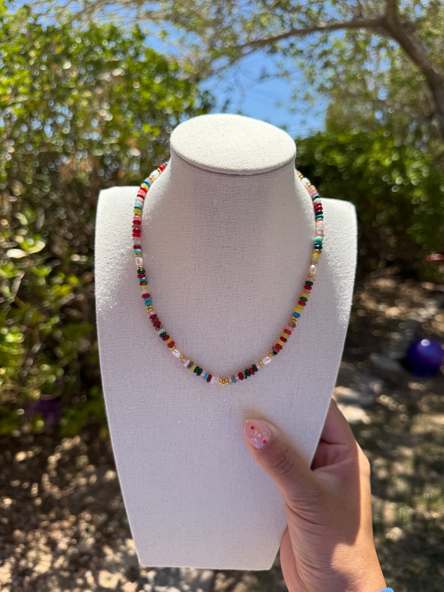Multi Color Beaded Necklace