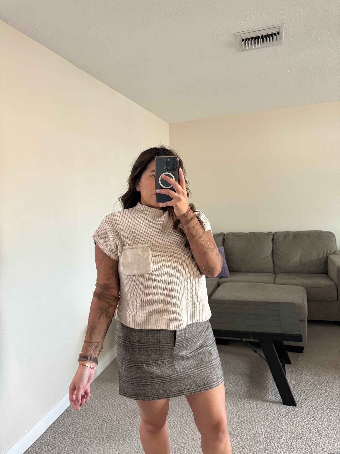 Zee Brown Plaid Skirt