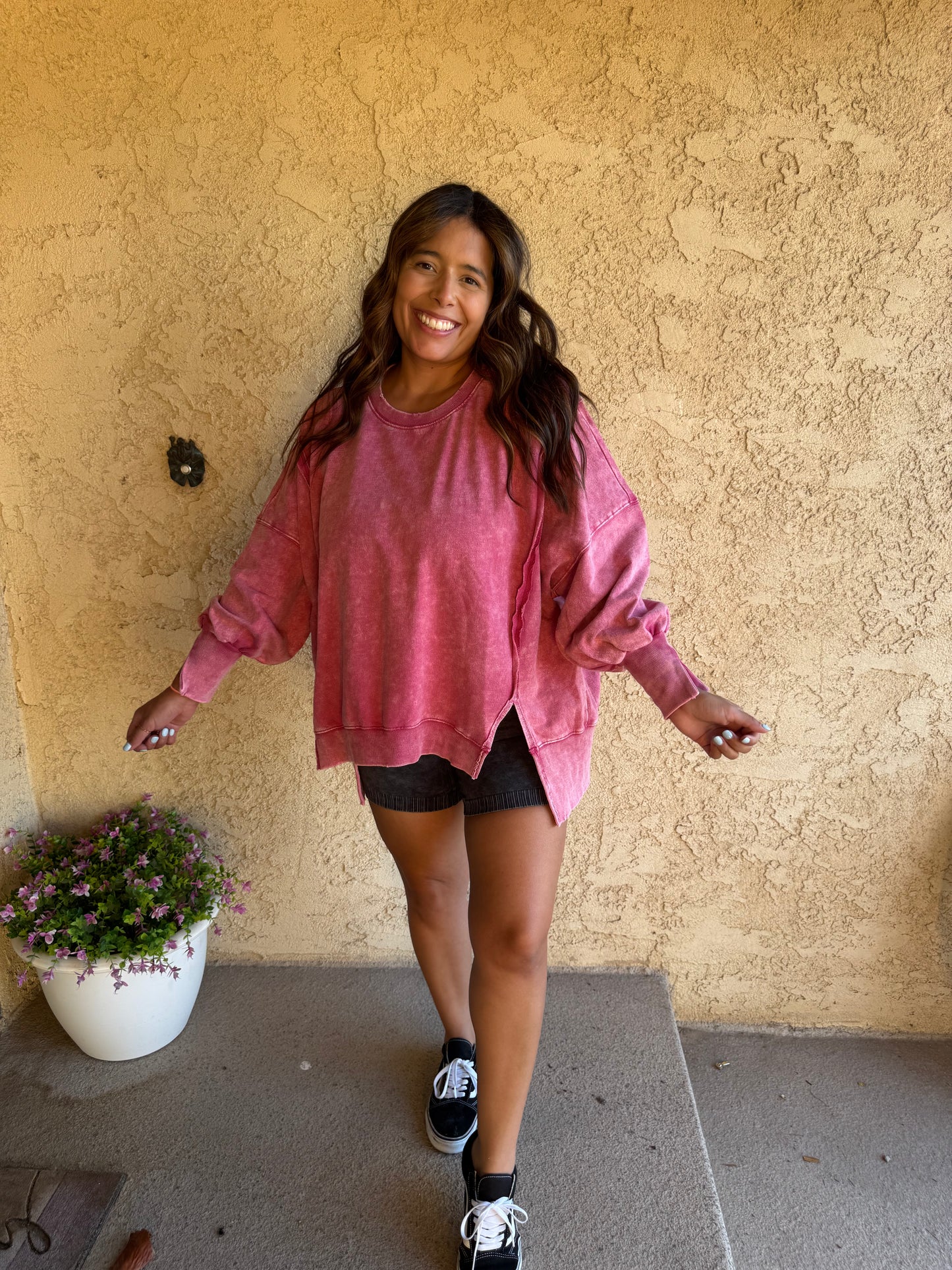 Adam Washed Sweatshirt - Ash Pink