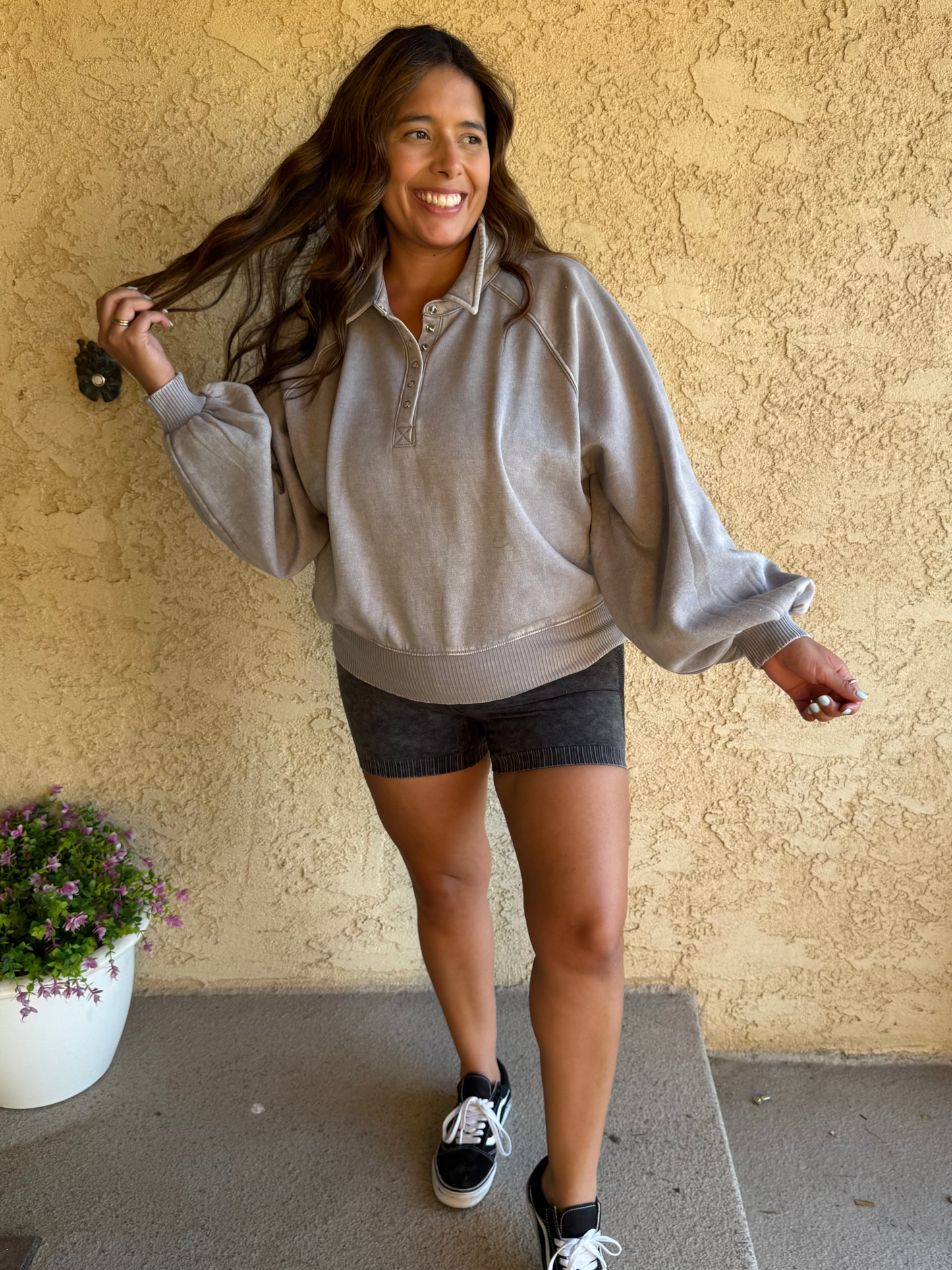 CeCe Collared Pullover - Sleet