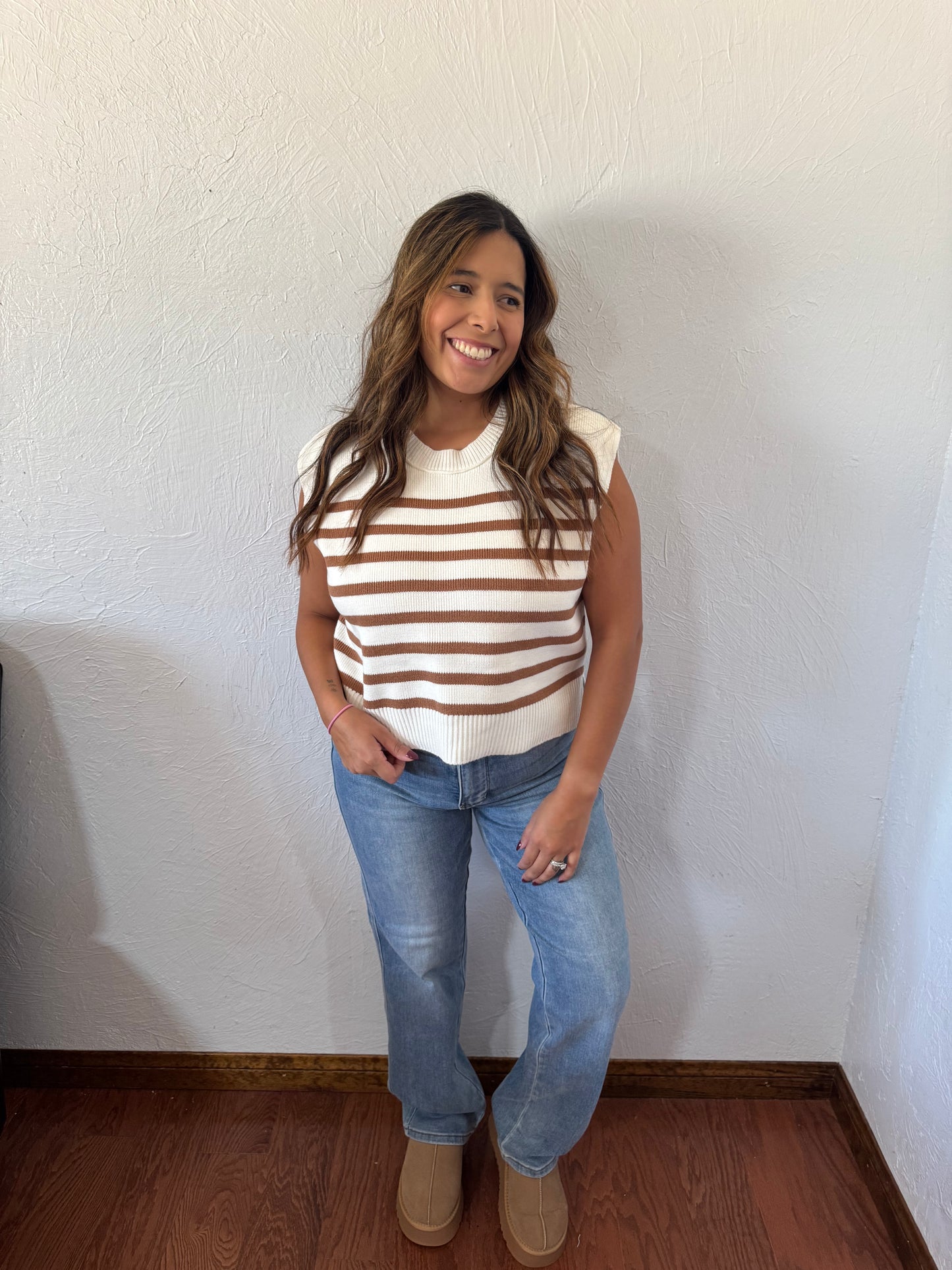 Stratton Striped Sweater - Mocha