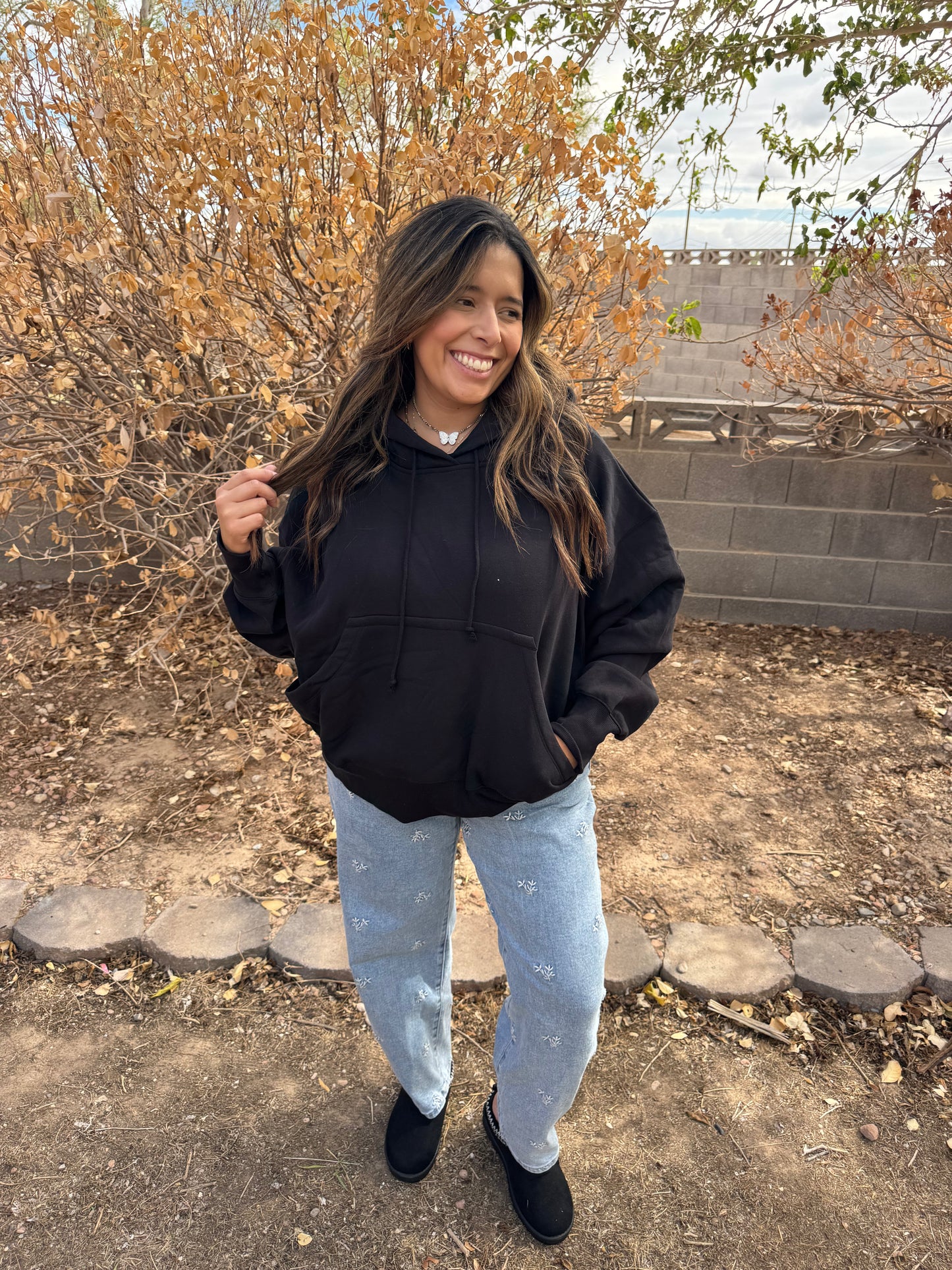 Carmen Oversized Hoodie - Black