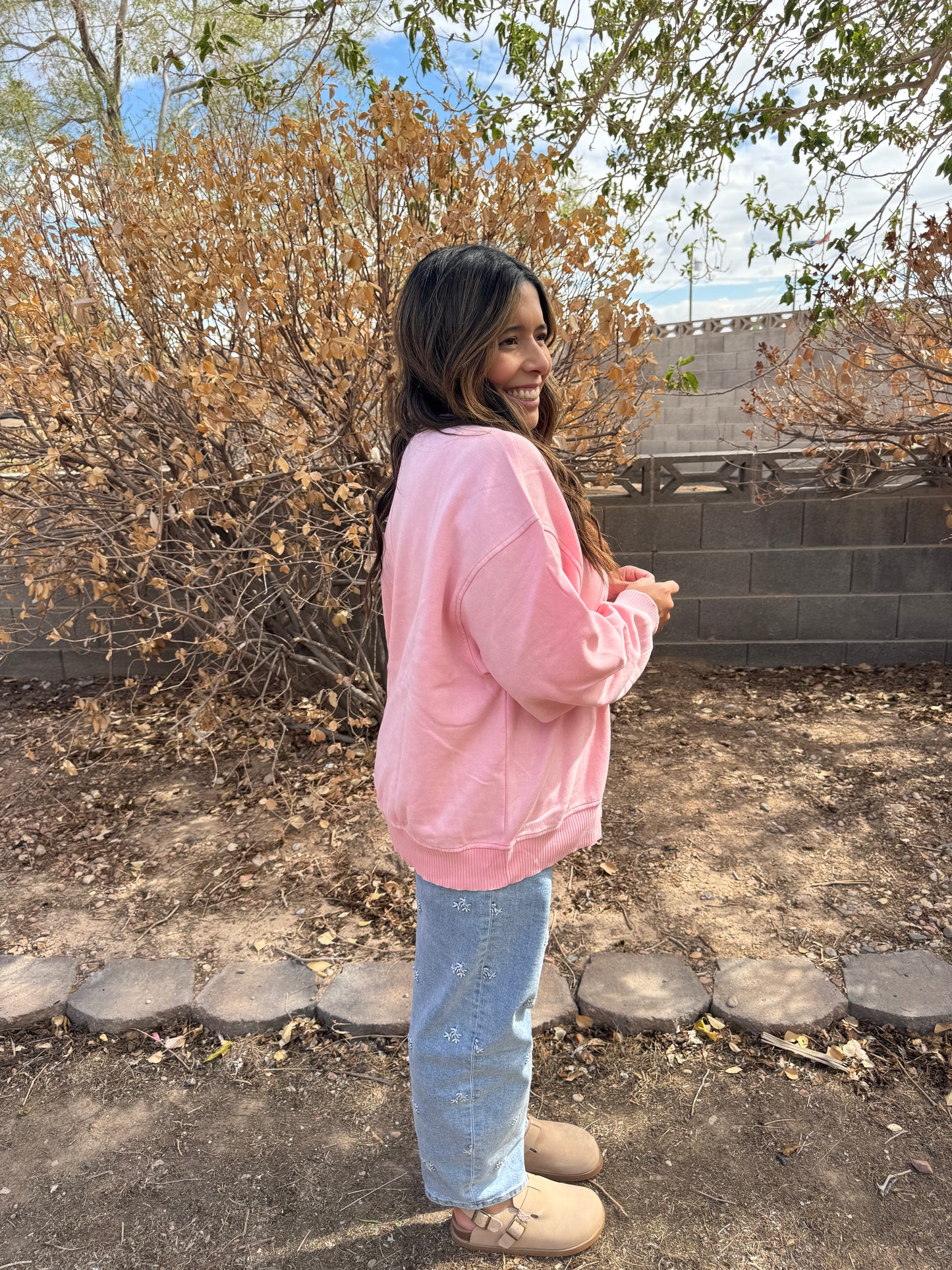 Pippa Oversized Crewneck - Pink