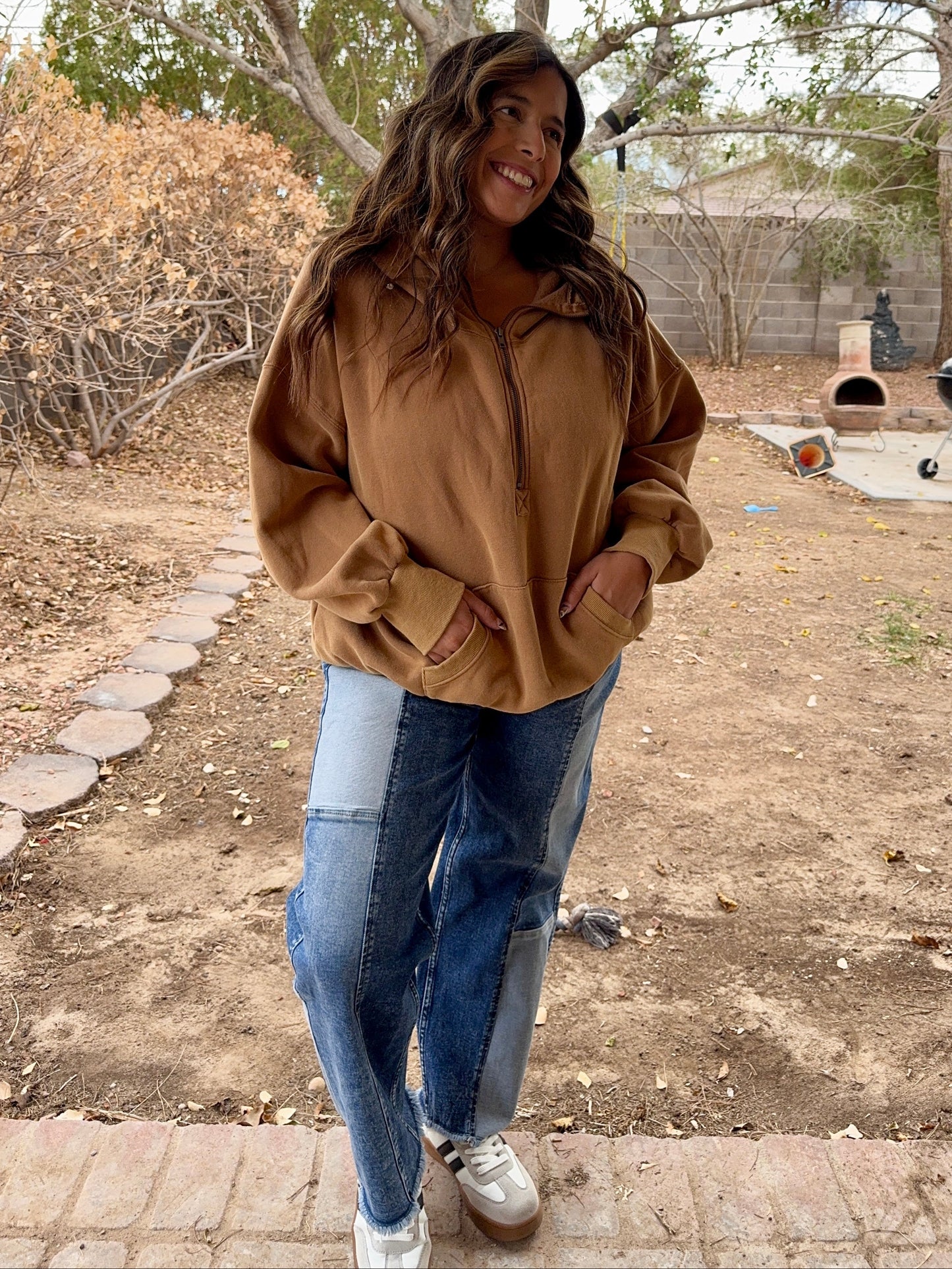 Hayden Half Zip - Mocha