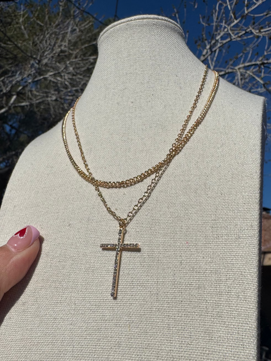 Stacked Cross Necklace