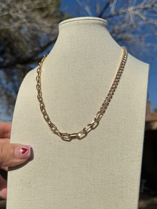 Elevated Chain and Stud Necklace