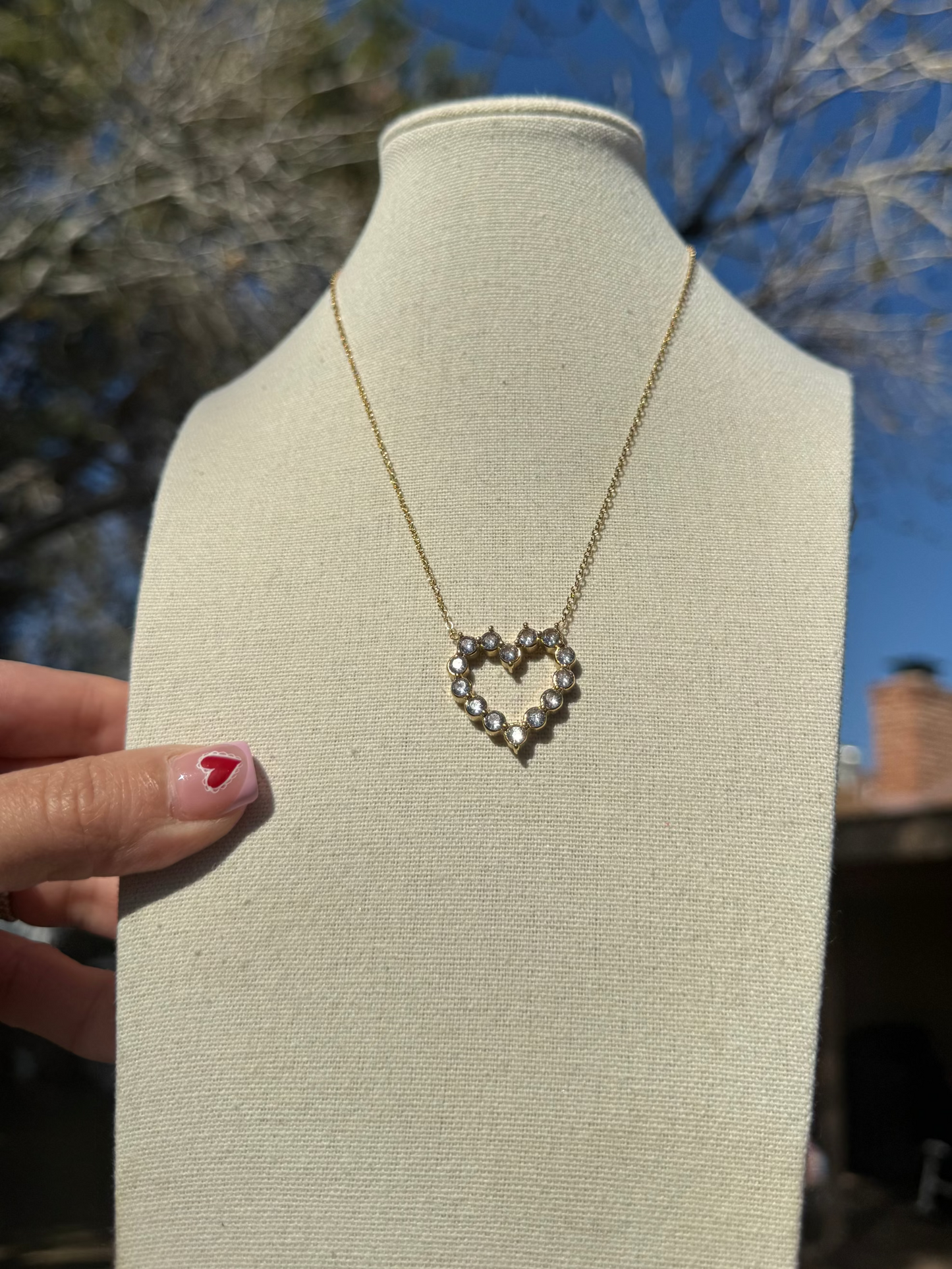 Studded Heart Necklace