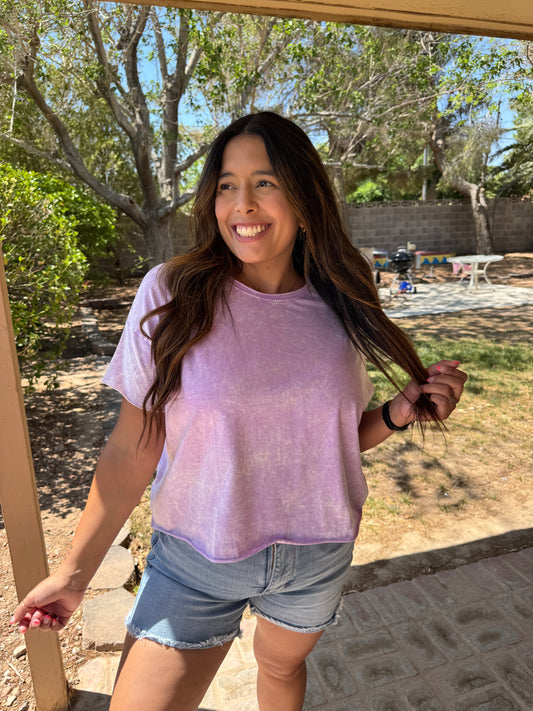 Harmony Acid Wash Cropped Tee