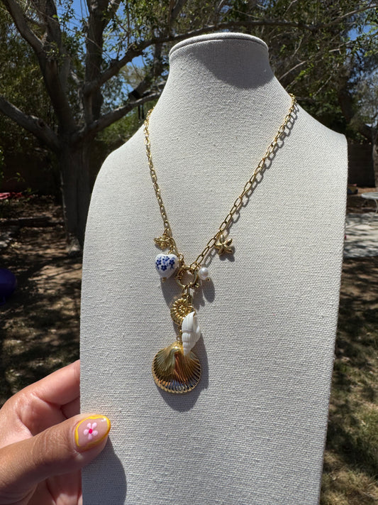 Beach Seashell Charm Necklace