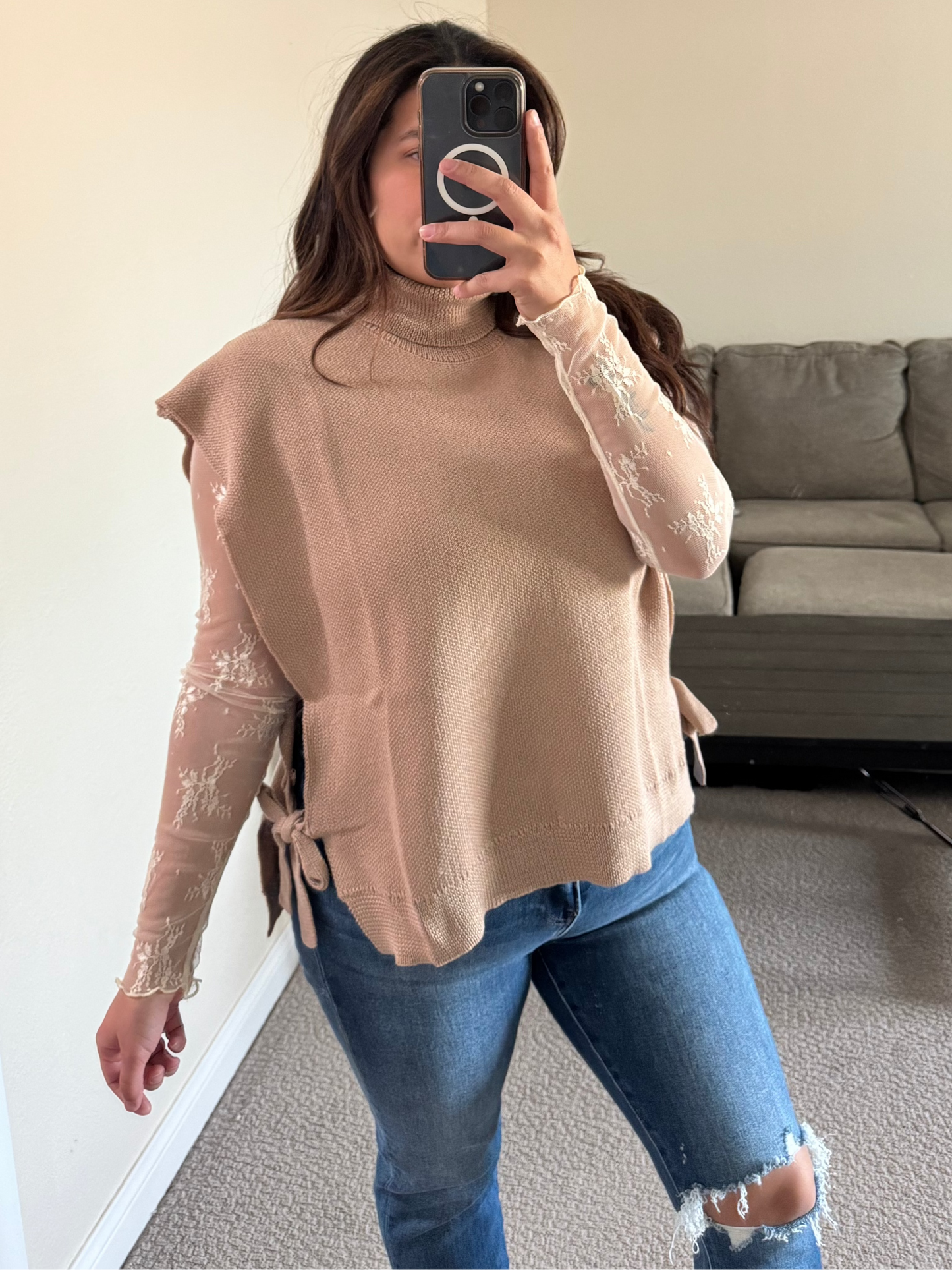Going Out Turtle Neck Side Tie