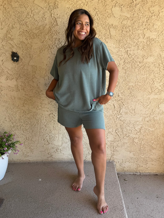Hadley Ribbed Set (no drawstring) - multiple colors!