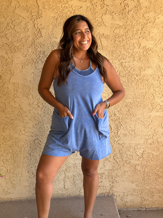 Rachel Romper - Blue