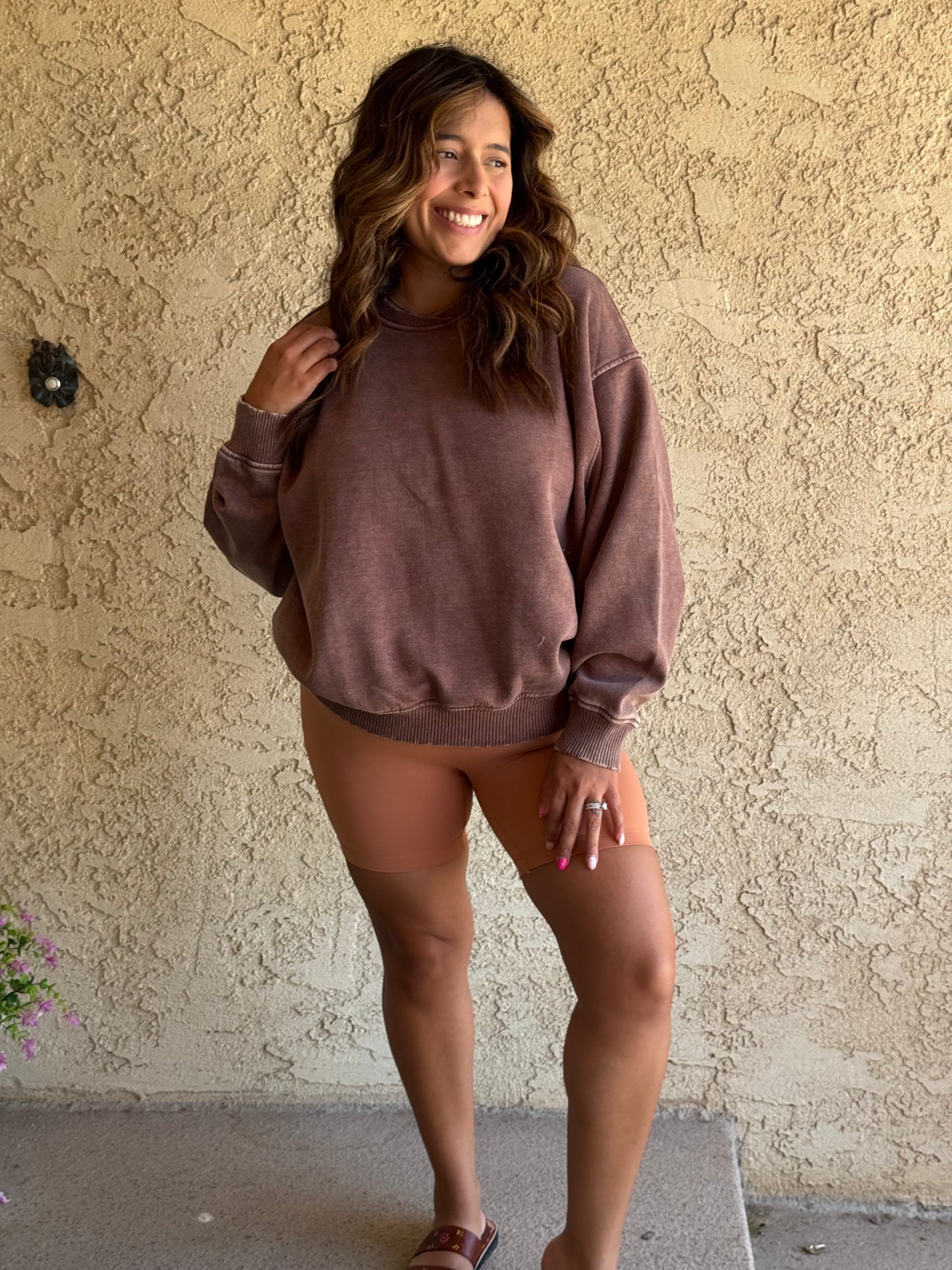 Pippa Oversized Crewneck - Brown