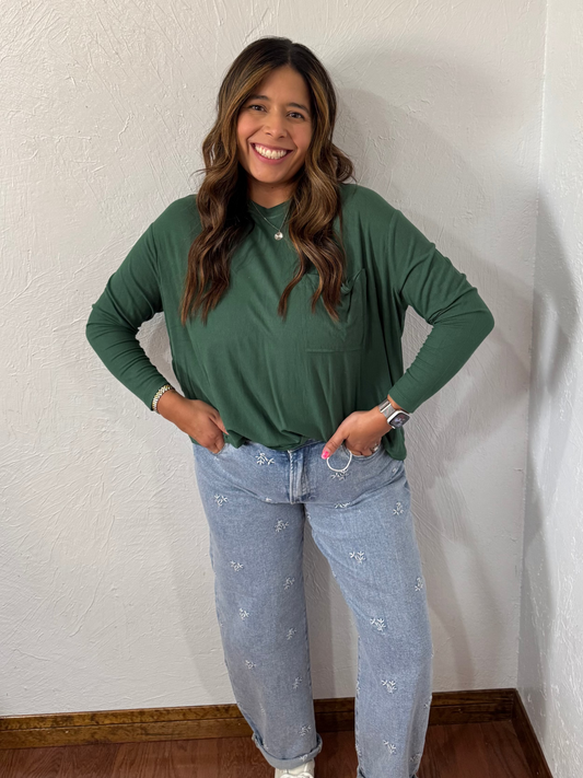 Lockwood Ribbed Long Sleeve - Dark Green