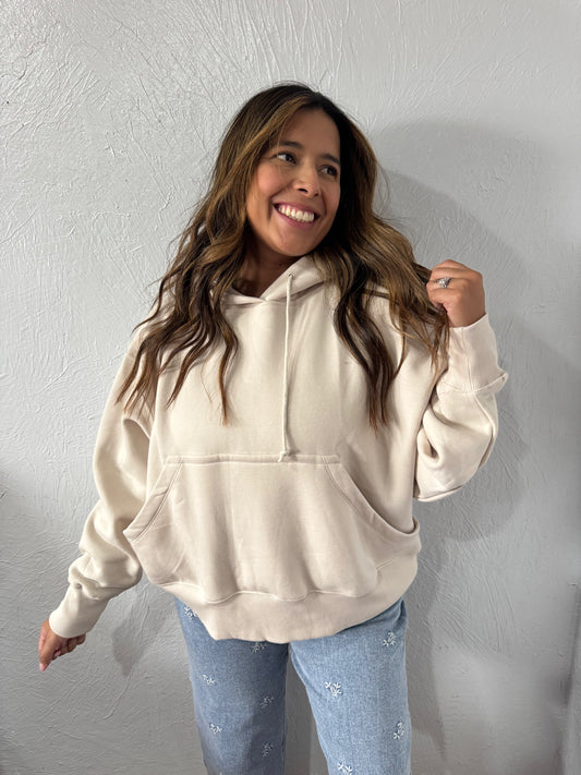 Carmen Oversized Hoodie - Sand Beige