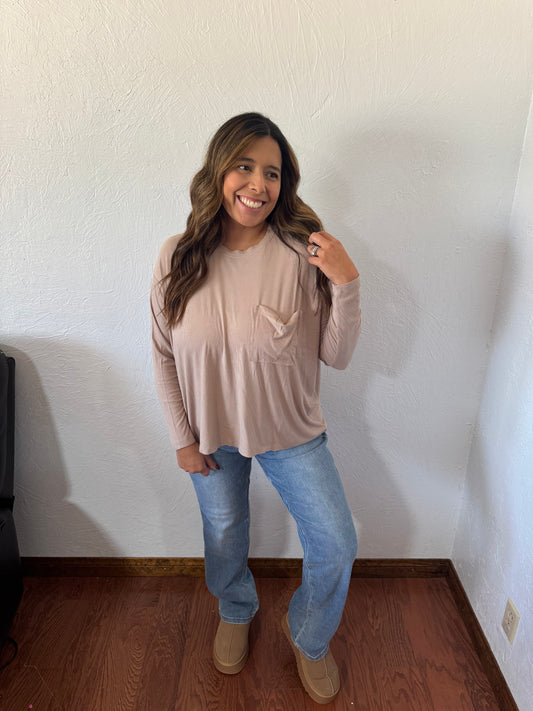 Lockwood Ribbed Long Sleeve - Ash Mocha