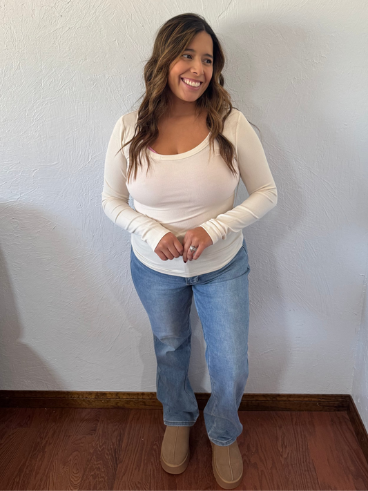 Essential Ribbed Long Sleeve - Natural