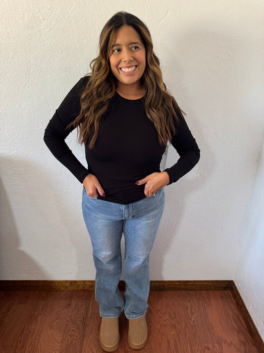 Essential Ribbed Long Sleeve - Black