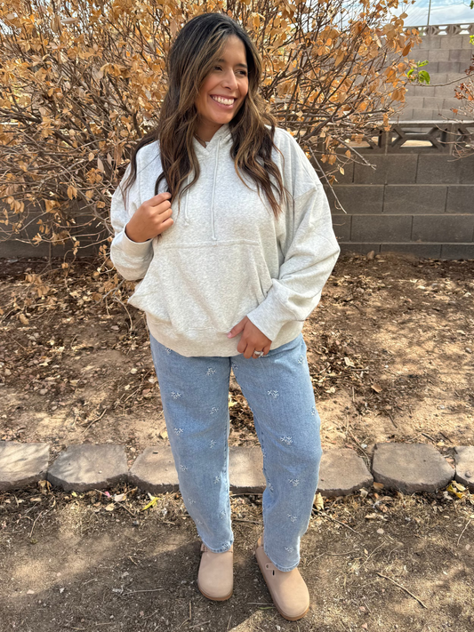 Carmen Oversized Hoodie - Heather Grey