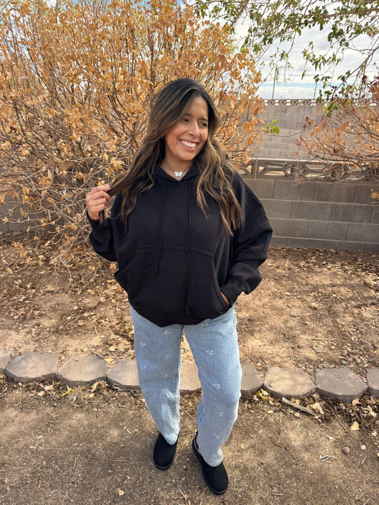 Carmen Oversized Hoodie - Black