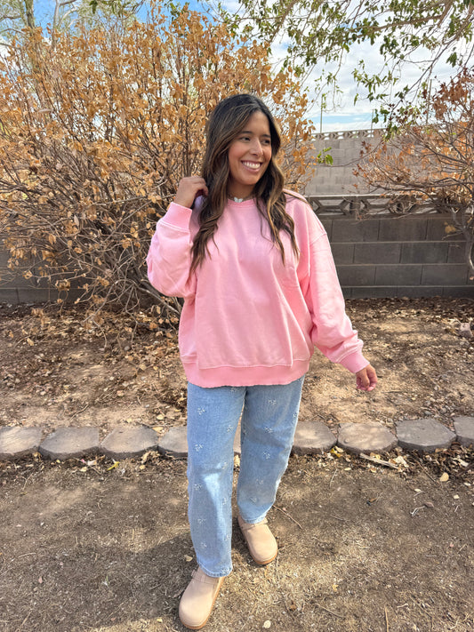 Pippa Oversized Crewneck - Pink