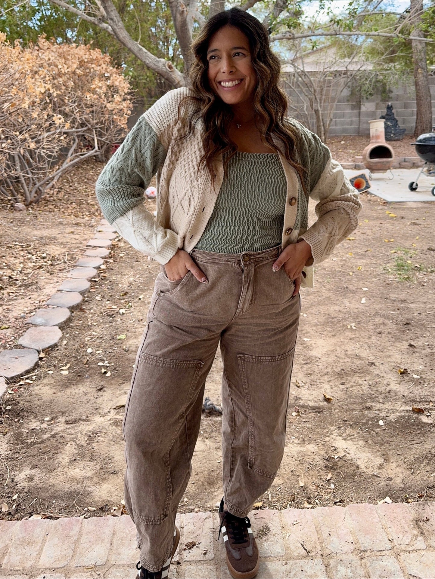 Becca Barrel Pants - Brown
