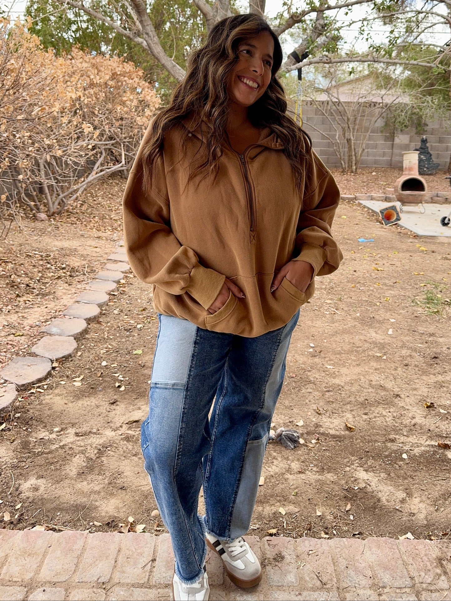 Carly Patchwork Slim Barrel Jeans