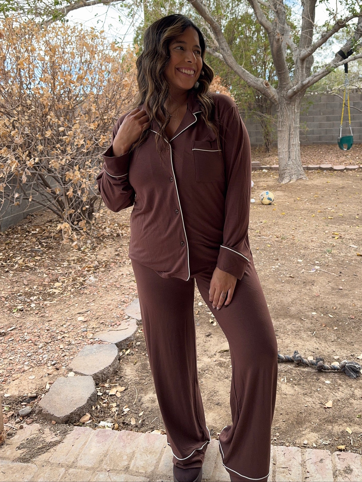 Patrice PJ Pant Set - Brown