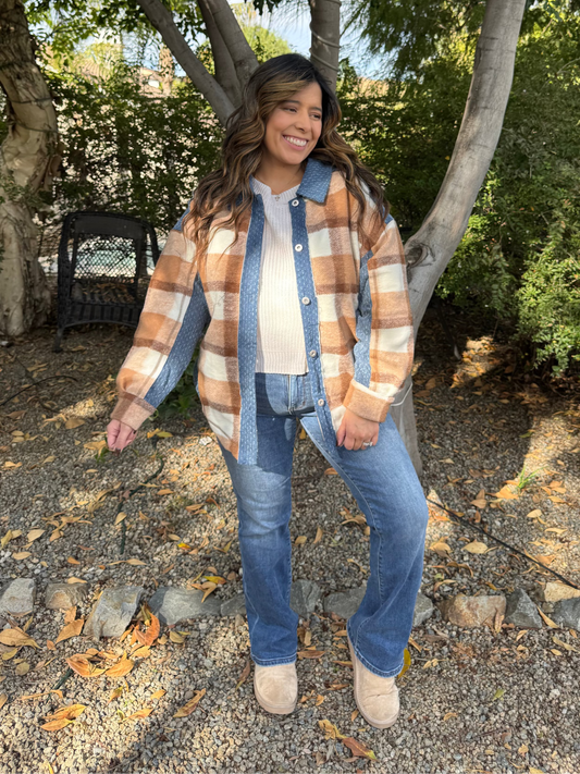 Denim Plaid Shacket