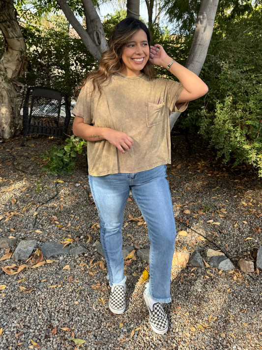 Lockwood RIbbed Pocket Tee - Mocha