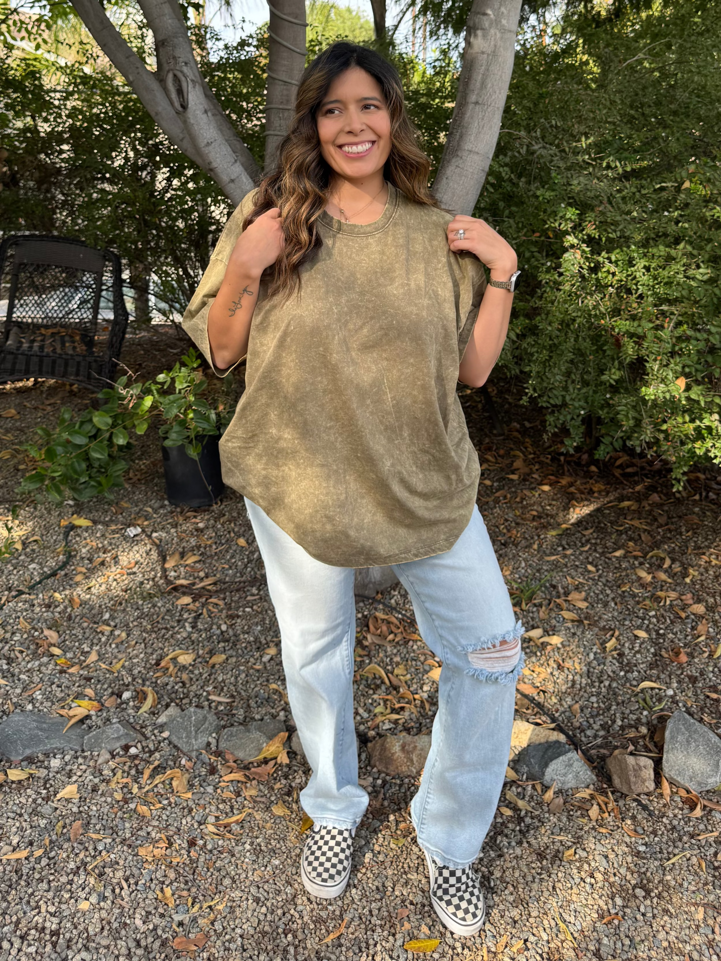 Husband Oversized Tee - Dark Olive