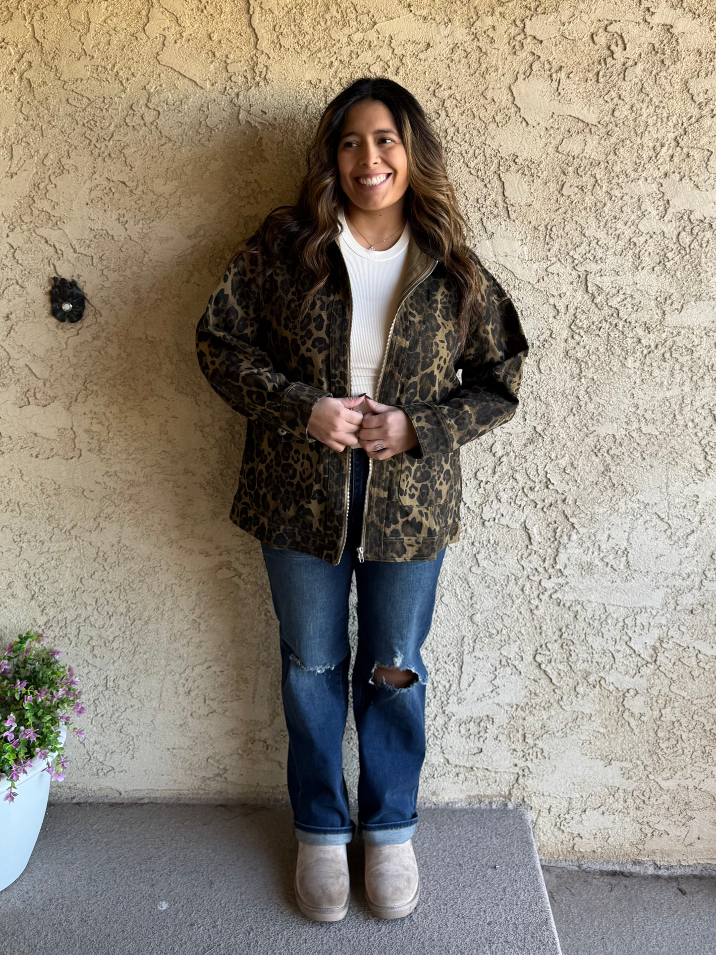 Leopard Denim Jacket