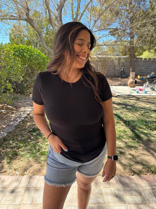 Rosie Ribbed Tee - NEW COLORS
