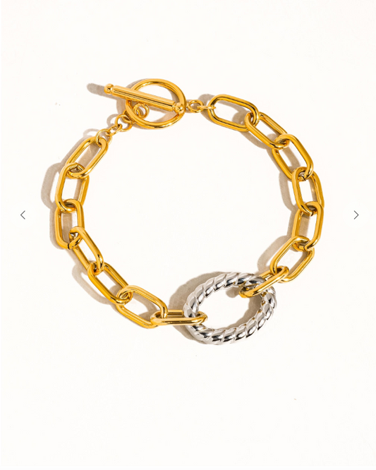 Chain Two Tone Bracelet