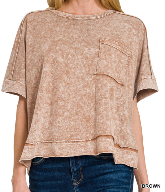 Drogo Oversized Crop Pocket Tee